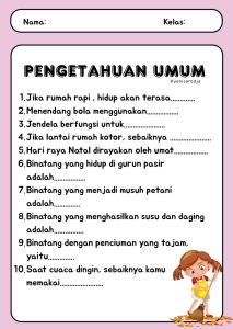WORKSHEET Pengetahuan Umum Pengetahuan umum kelas 1 sd