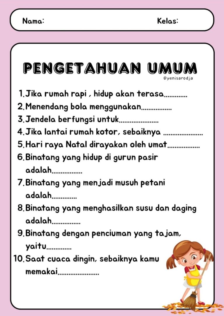 7 Rahasia Nilai Bagus Belajar Soal Pengetahuan Umum SD Kelas 1 yang Jarang Diketahui