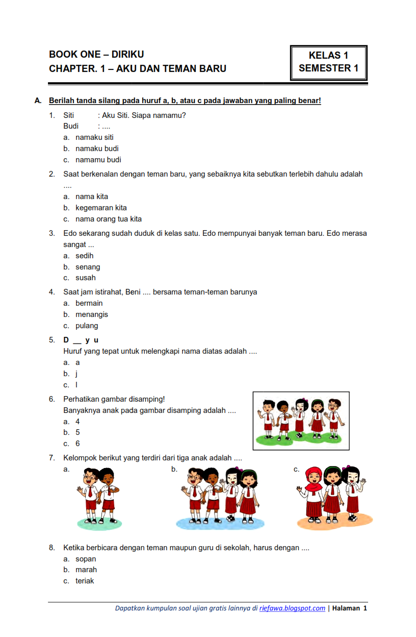 7 Rahasia Nilai Sempurna Soal Ulangan Bahasa Indonesia Kelas 1 Semester 1 Tahun 2026