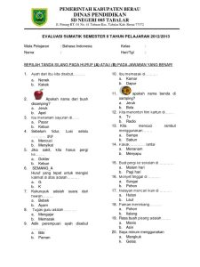 Jawaban Soal Bahasa Indonesia Kelas 1 Semester 2 Pilihan Ganda dan